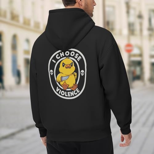 I Choose Violence Funny Duck Men Women Lightweight Kangaroo Pocket Hoodie4