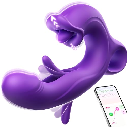 Rabbit Ears Pleasure Toy Automatic Control Adult Toy for Women 7.87 Inch Realistic Silicone Dick with Strong Suction Cup for Hands-Free Play - Soft Sensory Accessories Portable Gifts Purple L98A