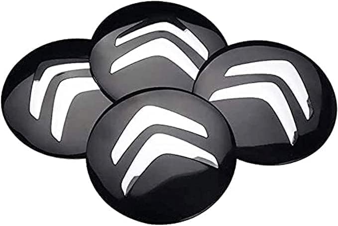WurBu 4 Pièces Cache-moyeux De Roue Pour Citroen DS4 2011-2015,Accessoires Décoration Tuning Voiture Aspect Logo Central Imperméable Se Décolore Pas Ne Rouille 60mm,Black