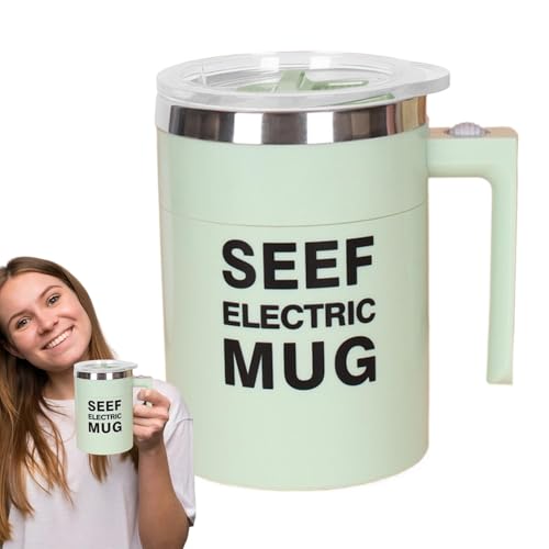Automatic Stirring Coffee Mug, Electric Stainless Steel Mixer, 3.35x4.92 inches, Easy to Use 400ml Portable Mixing Cup for Coffee, Milk, Tea, Hot Chocolate, and Matcha