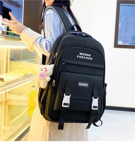 5Pcs Cute Backpack Combo Set Kawaii School Backpack Aesthetic School Bag with Bear Pendant Accessories Crossbody Bag, Pen Pouch for Girls Back to School Supplies4