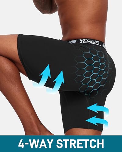 Men's Underwear Boxer Briefs, Performance Athletic Microfiber for Active Sports 3 Pack4