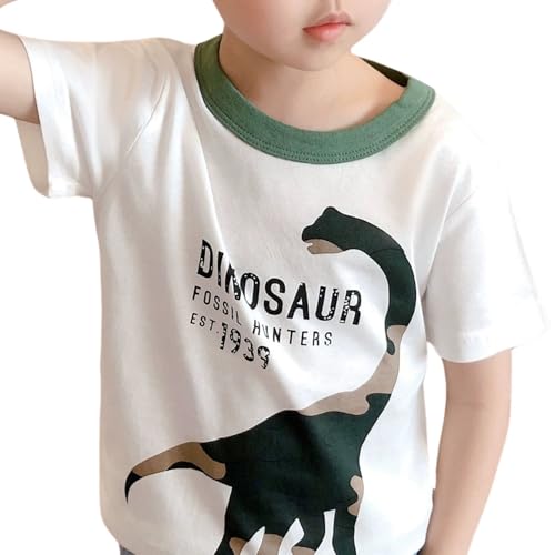 Image of Toddler Boy Clothes Cartoon Cotton Summer Short Sleeve T-Shirt and Shorts Kids Outfit Set 2-7 Year