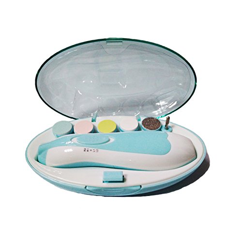 Baby Nail Trimmer File,Safe Electric Baby Nail Clippers Kit for Newborn Infant Toddler Toes and Fingernails,Battery Operated Electric Baby Nail Trimmer with LED Light(9 Replacement Head Totally)