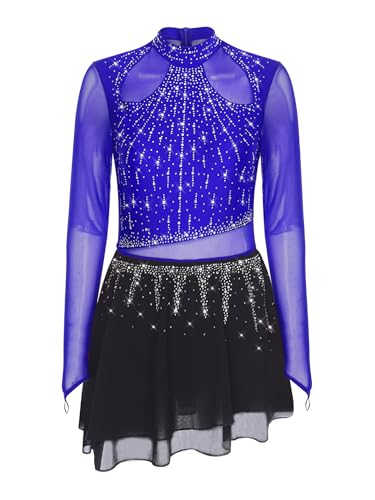 Robe danse lyrique bleu royal XXL pour spectacles et patinage