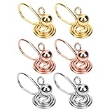 TOGEVAL Pendientes de Clip sin Perforación para Mujer, 6 Piezas Ear Espiral Ajustables Perlas de 4 Mm en Dorado, Plateado y Rosa, Accesorios Oídos Cómodos para Uso Diario y Ocasiones