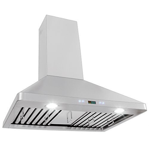 Proline Wall-Mounted Stainless Steel Professional Kitchen Range Hood With Backlit Panel, 900 Cfm, Led Lights, 30" #TOP24
