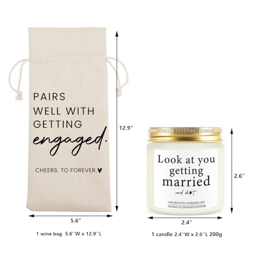 Image of Married Wine Bag Married Gifts for Couples Mr Mrs Marriage Honeymoon Gift | Wedding Party Decorations Getting Engaged Wine Bottle Bag Scented Candles Set Champagne Bottle Wraps Bags