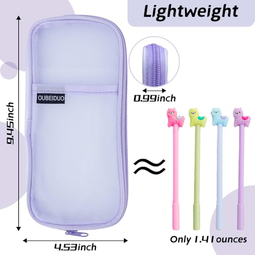 Estojo para lápis, bolsa de lápis, estojo de malha, estojo transparente com zíper, bolsa de cosmétic