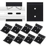 Hicarer Hicarer 10 Pcs Din Rail Mount Clip 1.7 Inches Width Snap in Universal Mounting Brackets Fixed Clamp, Black Aluminum Alloy Relay Clip for 35mm Din Rail Switches and Injectors