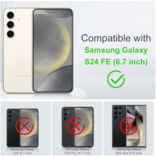 Magnetic for Samsung Galaxy S24 Fe Case with Stand Fits for Magsafe Anti Slip Hybrid Color Translucent Cover Slim Case for Galaxy S24 Fe Shockproof Drop Protection BlackRed