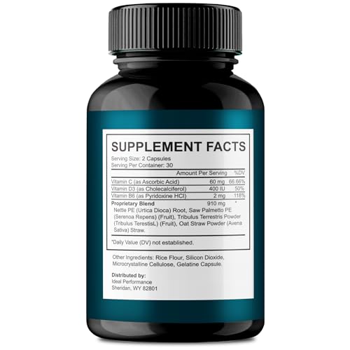 IDEAL PERFORMANCE TC24 Capsules, TC 24 Prostate Health Supplement Pills - Maximum Strength, TC24 Supports Prostate Heath All Natural Formula, TC 24 Capsules Reviews (60 Capsules)