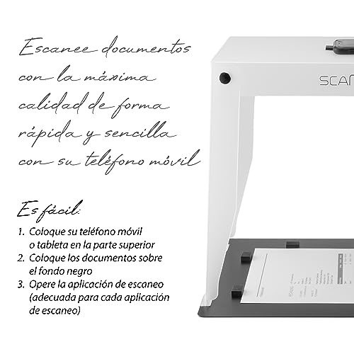 SCANLIO Pro | Caja de escaneo Plegable | Escanee Documentos de Manera fácil y rápida con el móvil | Soporte para escáner de móvil - imagen 2