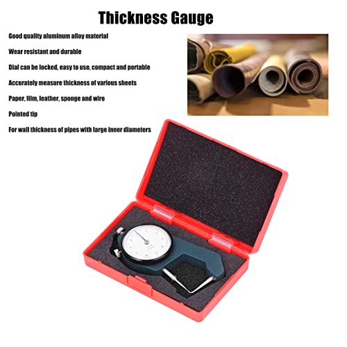 Calibrador de espesores con esfera, punta curva - Rango 0 a 10 mm, resolución 0,1 mm - Herramienta redonda para joyería, cuero, tableros y objetos delgados miniatura 5