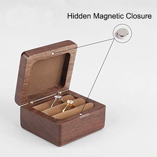 BETAULIFE Wooden Wedding Ring Box,Ring Bearer Cushion,Wedding Ring Pillow for Wedding Party (Ring Box We Do)