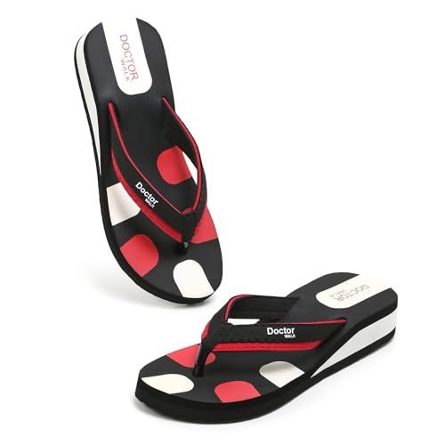 Doctor Walk Flip Flop for Women | Soft Comfortable | Breathable | Fashionable | Stylish | Trendy | Super soft | Lightweight | Anti-Slip Sole | Indoor & Outdoor | (DW-026) (Red-05) (B0CT54XY84) Amazon Price History, Amazon Price Tracker