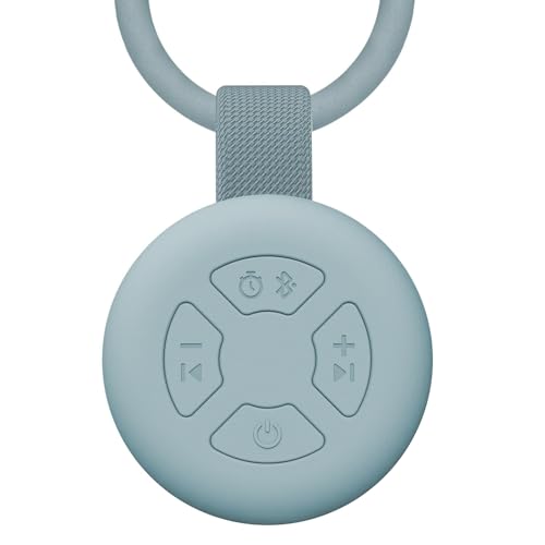 Portable Baby Sound Machine [White Noise for Babies Kids][Supports Bluetooth Audio Playback][Timer Function][12 Soothing Sounds] 15 Hours Battery Life, Travel,Shower,Clips on Baby Stroller.Slate