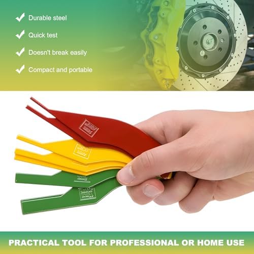 Brake Lining Thickness Gauge, 8 Piece Color Coded Auto Brake Pad Measuring Ruler Tool, Easy to Read SAE & Metric Disc and Drum Brake Lining Gauge Set, Car Accessories — 사진 6