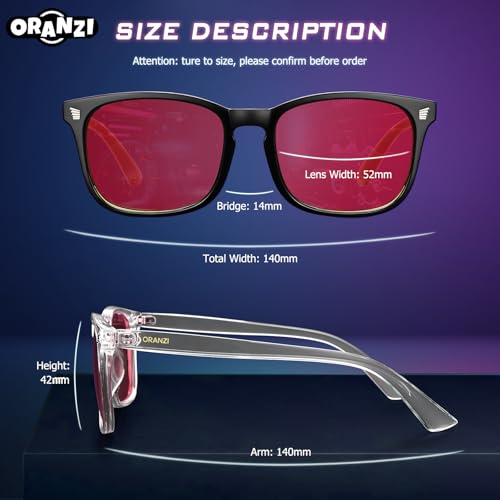 Image of 99.9% Blue Light Blocking Glasses for Computer Gaming Anti Eyestrain | Anti Harmful Blue Ray for Better Sleep, High-definition Red Lens Anti Fatigue & Eye Strain, Lightweight Comfort Frames