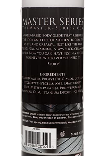 Master Series Jizz Unscented Water-Based Lube, 8 Ounce #TOP2