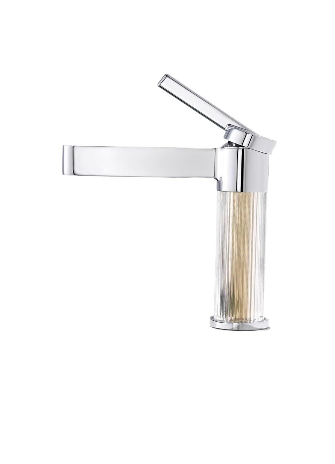 Laighjenbcf Chrome Faucet，Yellow Bathroom Basin Faucet Gray Sink Mixer Tap