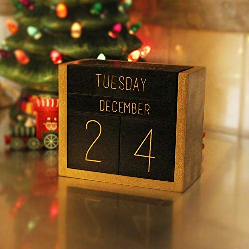 Image of STAR CRAFT Wooden Calendar No End Date Changeable Desktop Calendar