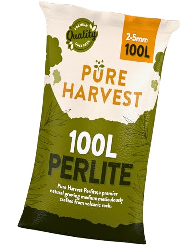 Pure Harvest Perlite 100L Premium Natural Growing Medium for Soil Aeration & Drainage. Promotes Root Health & Plant Growth. Derived from Expanded Volcanic Rock. Lightweight Odourless & Dust Free