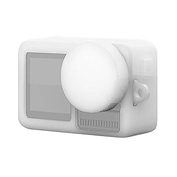 Action Pro Silicone Rubber Case + Lens Protective Cap Cover Compatible with DJI OSMO Action Sports Camera (Transparent)