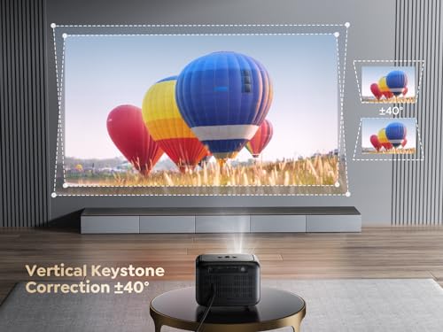 TOPTRO TR25 Mini Projector: 5G WiFi, Bluetooth 5.2, 1080P HD, Electric Keystone Correction - Perfect for iOS/Android/PS5