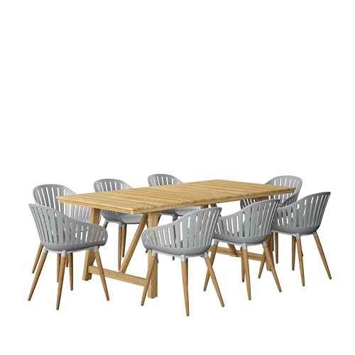 Amazonia Towson 9-Piece Outdoor Rectangular Dining Table Set | Ce...