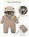 JingleBaBa Baby Fleece Hooded Romper Warm Coat With Fold-Over Mittens And Footies Cute Outfit For Boys And Girls 3-6 Months