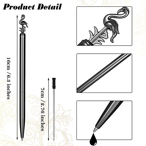 8 Pieces Cute Pen Ballpoint Pens With Black Ink, Rollerball Pens Roller Ball Pens Bling Metal Gift Pen Office Party Decoration School Supplies For Women Girls (Flamingo Style) #TOP1