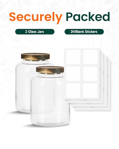 GIRAFFYCO Bocaux de Rangement en Verre Borosilicate, Lot de 2 2000 ml – vue 6