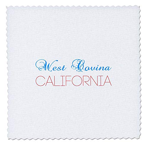 18x18 inch Quilt Square - West Covina, California Blue and red Text. Decorative Patriot Design Alexis Design - American Cities California