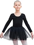 【Tejido muy elástico y transpirable】Este vestido ballet niña está hecho de 92% algodón + 8% spandex. El tejido es suave y transpirable, con buena elasticidad, cómodo y agradable para la piel.