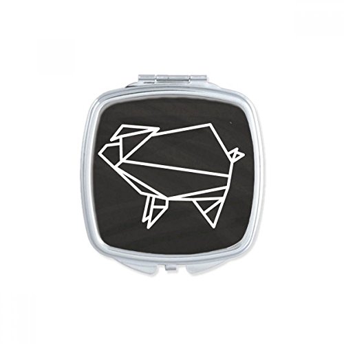 Miroir compact crocodile géométrique pour maquillage de poche