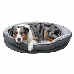 Crystals Pet Dog Bed, Fluffy Calming Cat Bed, Machine Washable, Soft Plush Anti-Anxiety, Small, Medium, Large Sizes (Large)