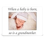 OXEDP New Grandma Gifts, Baby Memories Picture Frame, When A Baby Is Born, So Is A Grandmother Picture Frame, Baby Announcement Gifts for Grandmother-XK44
