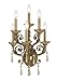 Crystorama 5176-AG-GT-MWP Crystal Accents Six Light Wall Sconce from Cast Brass Wall Mount collection in Brass-Antiquefinish, 10.00 inches