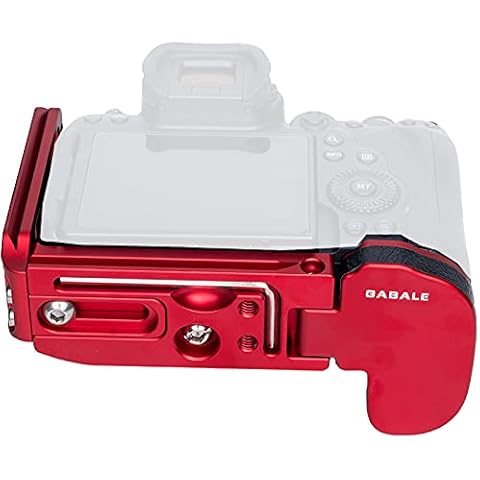 ZTIANFOTO GABALE R5-L1 Moulded Quick Release L Plate Clamp Quick Loading Seat Rotating Mount 1/4'' Thread for Canon EOS R5 R6 Camera (Red) Cover