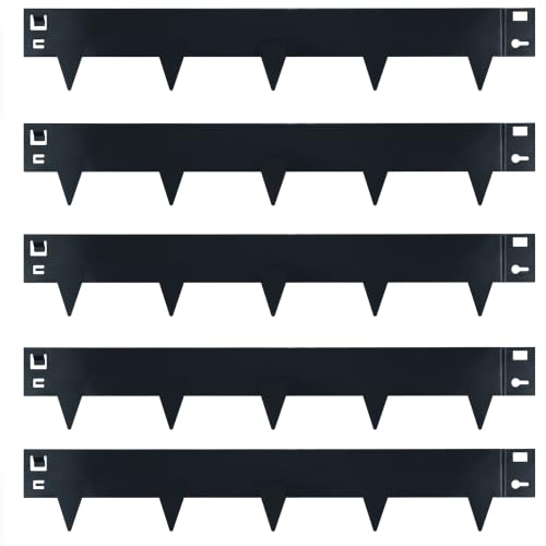 Greenera 5M Metal Lawn Edging Border Galvanized Steel Garden Edge Border Flexible Lawn & Pathway Garden Edging Strip for Landscaping Easy Install - 8cm Face Height Black