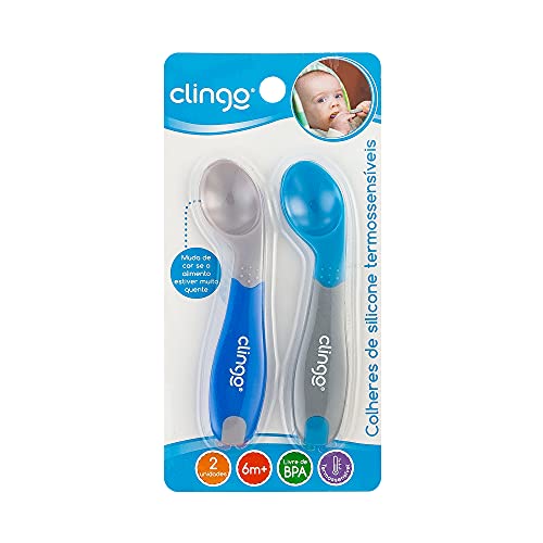 Clingo Colher Silicone Termosensivel Colors Azul Azul