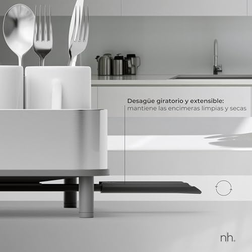 Miniatura 6 de Nova Home - Escurreplatos Extensible De Acero Inoxidable Diseño Moderno, Minimalista, Elegante Y Adaptable Gris Oscuro