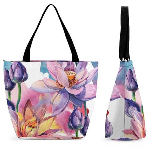 Sac à main fleur colorée pour femme, cabas de voyage élégant 28.5cm