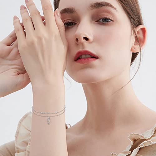 Yonfqe Slipper Flip Flop Bracelets Sterling Silver Palm Tree Bracelet Sea Theme Bracelet Beach Jewelry Tree Gifts For Women Girls #TOP4