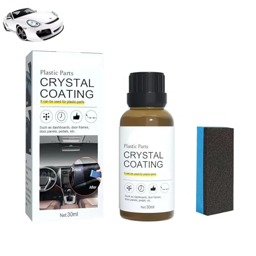 Crystal Coating for Car Plastic Parts, Crystal Coating Plastic Restorer with Sponge, High Gloss Protective Layer for Vehicles (1)