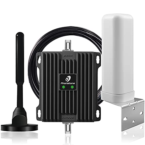 Cell Phone Signal Booster for RV, Truck, Motorhome, Cabin and Boat - Dual Band 12/13/17 700MHz Cellular Repeater Boosts 4G LTE Data & Volte Signal Repeater for Verizon AT&T in RV