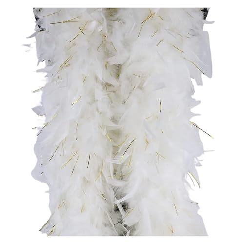 Boa de plumas blanca esponjosa para looks de novia y proyectos de decoración en bodas