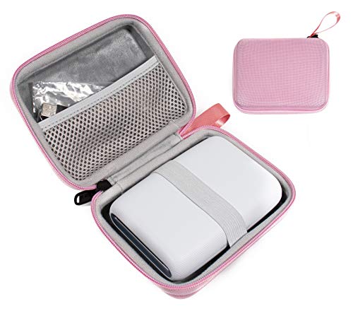 Alltravel Case for Fujifilm Instax Mini Link Smartphone Printer and instax Mini LiPlay, Canon Ivy CLIQ+2, CLIQ+, CLIQ2, CLIQ, mesh Pocket for Charge Cord and Printing Paper (Pink)