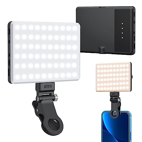 Luz de telefone portátil com clipe de LED para celular, iPhone, iPad, laptop, Android, luz de telefo